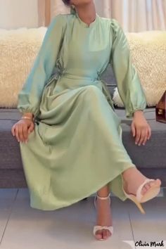 Olivia Mark - Elegant Long Sleeve Maxi Dress for the Modern Lady Modest Plain Dress For Spring, Modest Plain Spring Dress, Long Sleeve Maxi Dresses, Women Professional Attire, Maxi Dresses For Women, Fitted Maxi Dress, Vacation Wear, Professional Attire, Chic Office