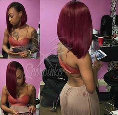 BOUGIE PINS | @SheSoBoujie Maroon Hair, Sew In Hairstyles, Asymmetrical Bob, Bob Lace Front Wigs, Happy Birthday To My, Instagram Happy Birthday, Black Girls Hairstyles, Hair Bundles