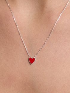 Discover our charming Red Heart Necklace, a perfect blend of minimalist elegance and timeless style. This 14K Solid Gold Necklace features a tiny heart pendant, making it an ideal Valentine's Day gift for her. Designed as a delicate heart silver choker, this piece adds a touch of love and sophistication to any outfit, ensuring it becomes a cherished addition to her jewelry collection.  🌸 Ideal for those seeking a special, handmade gift, our silver bracelets radiate appreciation and admiration. Minimalist Red Heart Necklace, Bracelet Stands, Red Heart Necklace, Pendant Making, Solid Gold Necklace, Silver Choker, Valentines Day Gifts For Her, Tiny Heart, Bracelet Argent