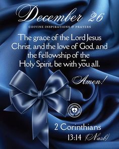 a blue satin fabric with a cross on it and the words, december 26 divine inspirations