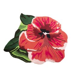 two red and green flowers on a white background