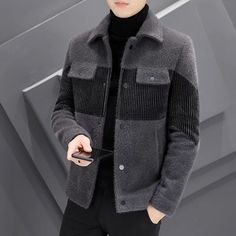 Aidase Mens Wool Trench Coat Striped  Casual Jacket 2022 Autumn Winter Warm Steetwear Windbreaker Big Pocket Outwear Ropa De Hombre aidase-shop Mens Shacket, Mens Wool Trench Coat, Formal Pant For Men, Red Checkered Shirt, Jackets Fashion Casual, Stylish Men Wear, Slim Fit Dress Pants, Smart Casual Men