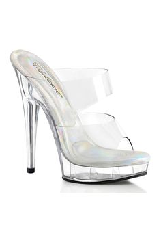 SULTRY-602 Slide | Clear Vinyl-Slides-Fabulicious-Clear-5-Vinyl-SEXYSHOES.COM Pleaser Heels, 6 Inch Heels, Pleaser Shoes, Leather High Heels, Clear Vinyl, Slides Shoes, Shoe Size Chart, Alternative Fashion, Slide Sandals