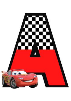 the letter a is made up of cars