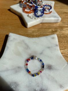 Made with Love and Intention: Elastic Ring, Multicolor with Freshwater Pearl size 10-11 Xoxo Ring Beads, Adjustable Multicolor Beaded Rings, Elastic Rings, Pearl Size, How To Make Beads, Rings Statement, Fresh Water, Freshwater Pearls, Elastic