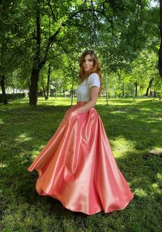 Taffeta Skirt / Special Occasion Skirt / Party Skirt / Garden - Etsy South Korea Rose Gold Prom Dress, Windy Skirts, Gold Prom Dresses, Beautiful Dresses For Women