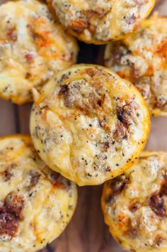 egg muffins with chorizzo on a cutting board