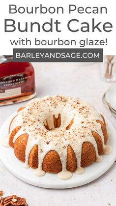 this bourbon pecan bundt cake with bourbon glaze is the perfect dessert