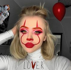 Horror Smink, Makijaż Sugar Skull, Pelottava Halloween, Maquillage Halloween Simple, Teknik Makeup, Makeup Clown, Makeup Zombie, Halloween Makeup Clown, Halloweenský Makeup