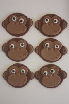 monkey face cookies with googly eyes on them