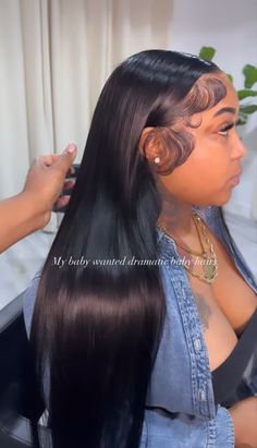 Black Wigs For Black Women Middle Part, Middle Part Edges Wig, Side Part Wig Dramatic Edges, Lace Front With Edges, Middle Part Frontal Wig Fluffy Edges, Straight Middle Part Wig Fluffy Edges, Hd Wigs For Black Women, Hd Lace Wigs For Black Women, Black Wig Hairstyles Straight