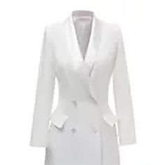 Long Jacket for Women Wedding Blazer Off White Double Braested Coat Formal Party Lady Wear Suits Long Jacket For Women, Blazer Off White, Wedding Blazer, Long Jackets For Women, Jacket For Women, Long Jacket, Formal Party, Jackets For Women, Women Wear