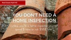 a red brick chimney with the words you don't need a home inspection unless you're a home inspectors yourself spend $ 5 now or $ 3,