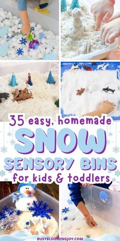 snow activities for kids and toddlers that are easy to make, great for winter