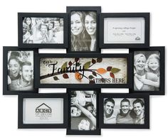 an assortment of black and white photos with the word family on it in multiple frames