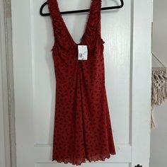 Nwt Dress From Forever 21 Never Worn Red Flowy Mini Dress, Forever 21 V-neck Sundress, Forever 21 Flowy Mini Dress For Date Night, Forever 21 Flirty V-neck Dress, Flirty V-neck Dress By Forever 21, Flirty Forever 21 Mini Dress, Forever 21 Red V-neck Mini Dress, Forever 21 Red Sleeveless Dress, Red Sleeveless Forever 21 Dress