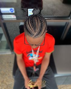 Men’s Braids Cornrows, Cornrow Man Bun, Man Bun Cornrows, High Fade Braids Men, Corn Rolls For Men, Men Braids Hairstyles Man Bun, Man Bun Hairstyles Braids, Men Braid Designs, Men’s Braids Hairstyles With Fade