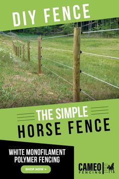 the simple horse fence white monoflament polymer fencing is easy to install and maintain