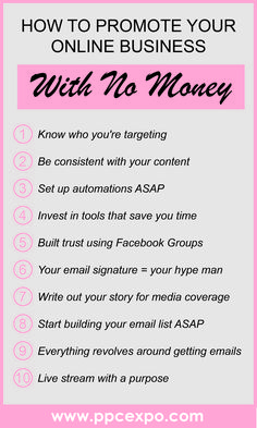 how to promote your online business with no money info graphic by pexpo com