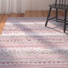 Vesey Hand Knotted Cotton Striped Rug Pink And Blue Rug, Weave Rug, Cotton Area Rug, Pink Area Rug, Beige Area Rug, Striped Rug, Flat Weave Rug, White Area Rug, Beige Area Rugs