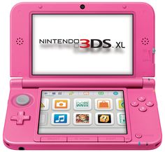 the pink nintendo 3ds is open to play games on it's display screen