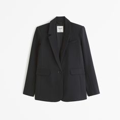 Elevate your professional wardrobe with the Abercrombie & Fitch Women's Classic Suiting Blazer in sleek black. This meticulously tailored piece combines functionality and style, perfect for a polished office look or a smart casual ensemble.

- **Size**: XS PETITE
- **Color**: Black
- **Material**: Shell made from Polyester, Viscose, and Elastane
- **Gender**: Female
- **Features**:
  - Single-breasted design
  - Classic-fit silhouette
  - Interior pocket for essentials
  - Decorative sleeve butt Career Single-breasted Button-up Blazer, Career Button-up Blazer With Welt Pockets, Fitted Button-up Blazer With Welt Pockets, Classic Button-up Blazer With Welt Pockets, Black Button-up Blazer With Pockets, Professional Wardrobe, Classic Blazer, Suit Fabric, Black Blazer