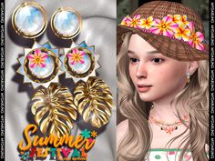 The Sims Resource - Sims 4 - earring - Mydarling20 - fsummer earring elice - gold na038 child 🦋 Become a VIP on The Sims Resource and save 6$ dollars on an annual subscription with this code: SHOP_Mydarling2012 use it in 🦋🦋 https://thesimsresource.com/shop/create#/ Sims 1, Summer Earring, Animal Skin, The Sims Resource, Shell Earrings, Sims Resource, Maxis Match, Color Shorts, Sims 2