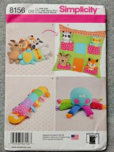 the sewing pattern for stuffed animals is shown