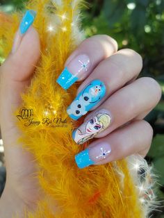 White Winter Nails, Edgy Nail Art, Color Block Nails, Snowflake Patterns, Elsa Olaf