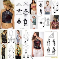 15 Tying Ways to Turn Scarf into Fashion Top Scarf Top Tutorial Ties, Scarf Tutorial, Diy Tops, Into Fashion