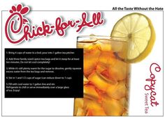 an advertisement for a drink called chick - fil - d'all with lemon wedges