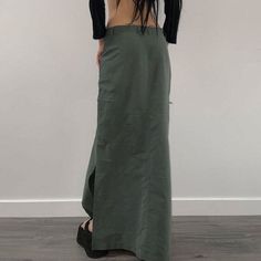 Product Show Low Waist Cargo, Maxi Skirt Fall, Woman Streetwear, Street Y2k, High Waist Long Skirt, Cotton Maxi Skirts, Y2k Punk, Skirt Y2k, Grunge Vintage