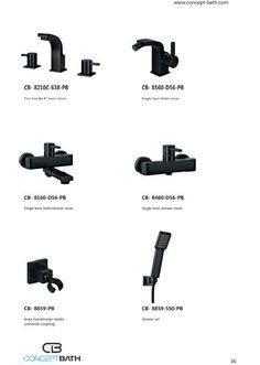 the different types of faucets are shown in this brochure, which is also