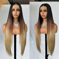 PRICES MAY VARY. 【Superior Material】Long straight lace frontal wigs, made of 100% premium high temperature fiber(Safe Up To 350-400℉). Can be restyled by heat styling tools 【HD Transparent Lace】13*6 inch top quality large area lace front wig with natural hairline. Lace color is transparent which blends with most skin-tones, free parting 【Hair Feature】Natural baby hair around and pre-plucked. 21.5’’-22.5’’ average size wig cap, 2 adjustable straps and 4 combs inside, easily to tighten enough 【Hair Information】Color #3T3437(Ombre Black to Brown to Blonde), 3 tones color wig suitable for any occasion. Super soft and lightweight. 32 inch long, can be cut to the length you like 【Package Included】1 straight lace front wig + 1 wig cap + 1 pair of eyelashes ABOUT US:
 SOKU is a register trademark Long Straight Lace Front Wigs, Parting Hair, Heat Styling, Lace Frontal Wigs, Straight Lace Front Wigs, Brown Blonde, Brown To Blonde, Ombre Color, Natural Baby