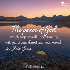 the peace of god, which surpasses all understanding, will guard your hearts and your minds in christ jesus