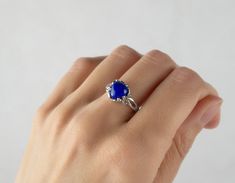 925 Sterling Silver Solitaire Ring set with Lapis Lazuli Heart Shape Stone. 💎💙LAPIS LAZULI is deep blue and can be flecked with gold (Pyrite). It's a 9th Anniversary gemstone. It's associated in zodiac to Taurus, Virgo, Libra and Sagittarius. Its celestial blue remains the symbol of honor, spirit and vision. It is a universal symbol of wisdom and truth. 🎁All the jewelry will arrive in a gift box. Free shipping includes a tracking number. Does not require any signature to be delivered: packet Sapphire Lapis Lazuli Jewelry For Anniversary, Anniversary Sapphire Lapis Lazuli Jewelry, Royal Blue Sterling Silver Jewelry For Anniversary, Royal Blue Gemstone Rings As Gift, Royal Blue Gemstone Rings For Gifts, Royal Blue Gemstone Rings Ideal For Gifts, Blue Gemstone Heart Ring Gift, Blue Gemstone Heart Ring As Gift, Blue Heart Gemstone Ring Gift