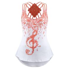 Fitted Tank Top, Women Vest, Lace Tshirt, Woman Clothes, Strappy Tank Tops, Musical Note, Tops Fashion, Halter Tops