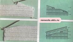 three pictures showing how to crochet the same stitch