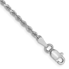 14K White Gold 2mm Diamond Cut Rope Chain at $ 443.65 only from Jewelryshopping.com 10k Gold Chain, Fine Jewelry Bracelets, Chain Anklet, Rope Chain, Chain Bracelet, Rope Bracelet, Gold Chains, Lobster Clasp, Anklets