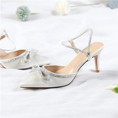 You Can Dress Them For Party,Wedding,Traveling,Shopping,Interview,Night-Club,Evening Party,Birthday,Office And Fashion Show. And Dress Them On Holiday,Christmas Day,Halloween Day And Any Festival Day.Even In Your Daily Life Adjustable Ankle Strap Clear Heels Make You Wear Them Easily. You Can Walk Around Freely In Our Shoes This Pair Of Women's Heeled Sandals,With Bow Uppers And Rhinestones,Looks Gorgeous And Highlights The Elegance Of Women. Pointed Closed Toe Show Your Sexy And Charming.A Good Elegant Summer Wedding Guest Shoes, Spring Low Heel Wedding Shoes For Party, Wedding Pointed Toe Heels For Party Season, Round Toe Wedding Shoes For Party Season, Wedding Shoes Round Toe For Party Season, Wedding Shoes With Round Toe, Evening Wedding Shoes With Pointed Toe, Silver Wedding Shoes For Party Season, Spring Wedding Party Shoes With Closed Toe