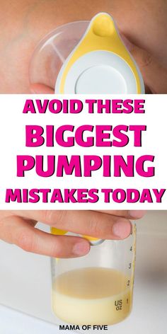 a person holding a measuring cup with liquid in it and the words avoid these biggest pumping mists today