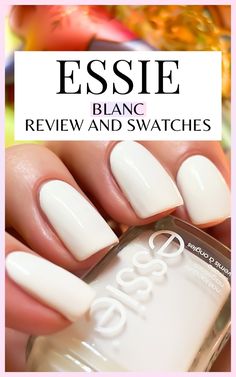 A complete review of the Essie Blanc nail polish with swatches – a gorgeous, crisp white nail polish that is sure to make a statement! - - - - best essie nail polish colors - white essie nail polish swatches - best drugstore nail polish brands - white nail polish swatch - best essie nail colors - white nail polish aesthetic