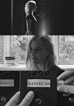 a black and white photo of a woman holding up a sign that says frances's way