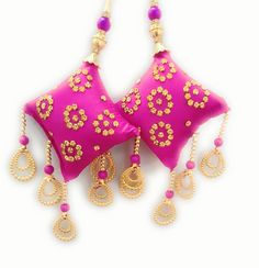 Handmade Work Ethnic Hanging Latkan for Lehenga Latkan Fancy  Colors Designer Tassels 2 PC   Libas Fashion latkan Cotton Pom Pom Beautiful Pair of Latkans & Brooch Accessory For You Decorative Products. In Indian These Latkans Are Normally Used as The Accessory For Lengha & Sari Blouse On The Back, But These Can Be Used in Many Other Ways to Metal & Pearl scan be used at an door. Rajasthan is a State in India for these kind of Art works Ethnic, Casual and Party Wear Designs Lahenga party latkan beauty ,colors & fabrics Created with high quality material using Alloy Elegant Cheap Chandbalis With Latkans, Elegant Cheap Danglers With Latkans, Affordable Celebration Danglers With Latkans, Party Wear Designs, Latkan For Lehenga, Lehenga Latkan, Lengha Sari, Designer Tassels, Sari Blouse