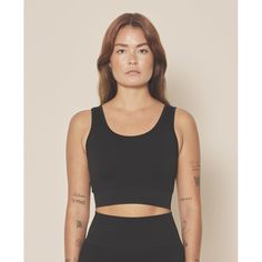 Soft Rib Seamless Crop Top - Black Iris