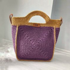 Unique Mini Black Straw Purse and Hand Bag Rectangular Purple Crochet Bag For Travel, Purple Crochet Travel Bag For Summer, Purple Rectangular Crochet Travel Bag, Rectangular Purple Crochet Travel Bag, Daily Use Crochet Basket Bag, Crochet Basket Bag For Daily Use, Purple Rectangular Crochet Shopping Bag, Rectangular Purple Crochet Shopping Bag, Purple Handwoven Rectangular Bag