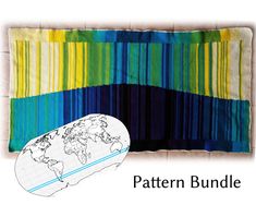 an image of a colorful wall hanging with a map on it and the words pattern bundle