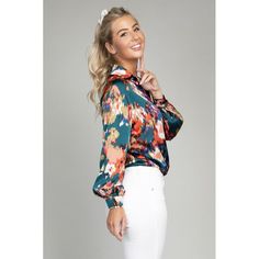 "Get ready to elevate your professional wardrobe with our NUVI APPAREL Button-down Abstract Floral Blouse. With a playful twist on the classic button-down, this stylish blouse will add a touch of whimsy to any outfit. Perfect for the office or a night out, this blouse is sure to make a statement!" - Pattern Type : Floral Print- Neckline : Shirt collar V-neck- Sleeve type: Raglan sleeves- Sleeve length: Long sleeves- Stretch: No stretch- Sheer: Not sheer- One button at each cuff / No spare button Cocktail Dress Curvy, Casual Cocktail Dress, Cocktail Dress Formal, Curvy Swimwear, Summer Cardigan, Professional Wardrobe, Spring Sweater, Stylish Blouse, Bras And Panties