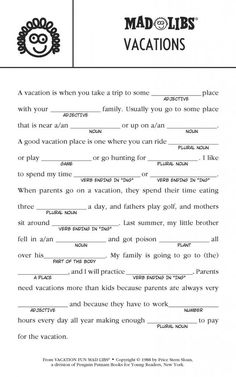 mad libs the art of esponage worksheet with answers and pictures