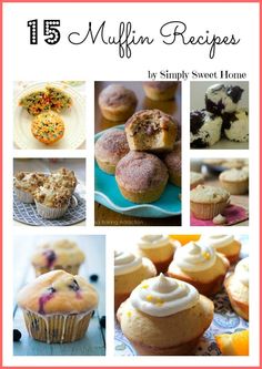 muffins and cupcakes are featured in this collage